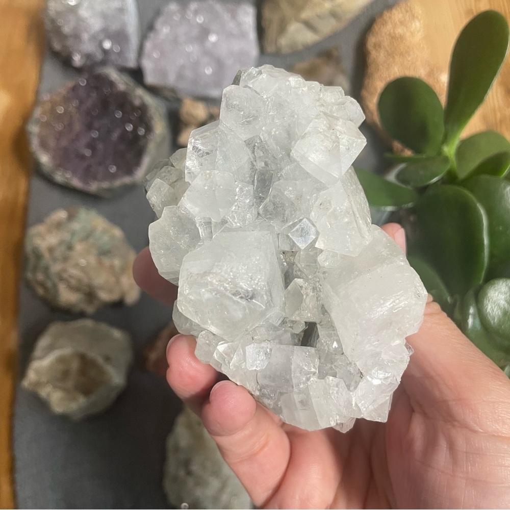Large Apophylite crystal cluster from India